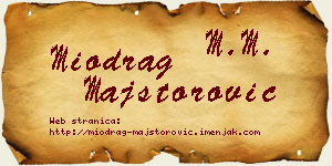 Miodrag Majstorović vizit kartica
